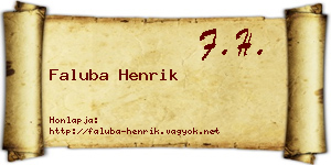 Faluba Henrik névjegykártya